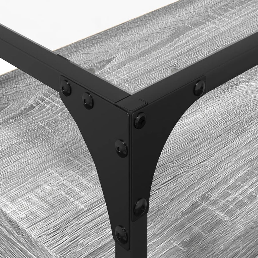 Tv-meubel met glazen blad 60x35x51 cm bewerkt hout grijs sonoma