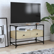 Tv-meubel 80x35x51 cm sonoma eiken glas