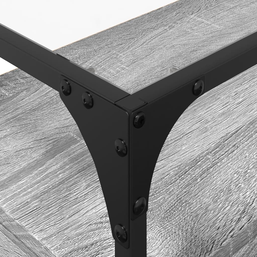 Tv-meubel met glazen blad 80x35x51 cm bewerkt hout grijs sonoma