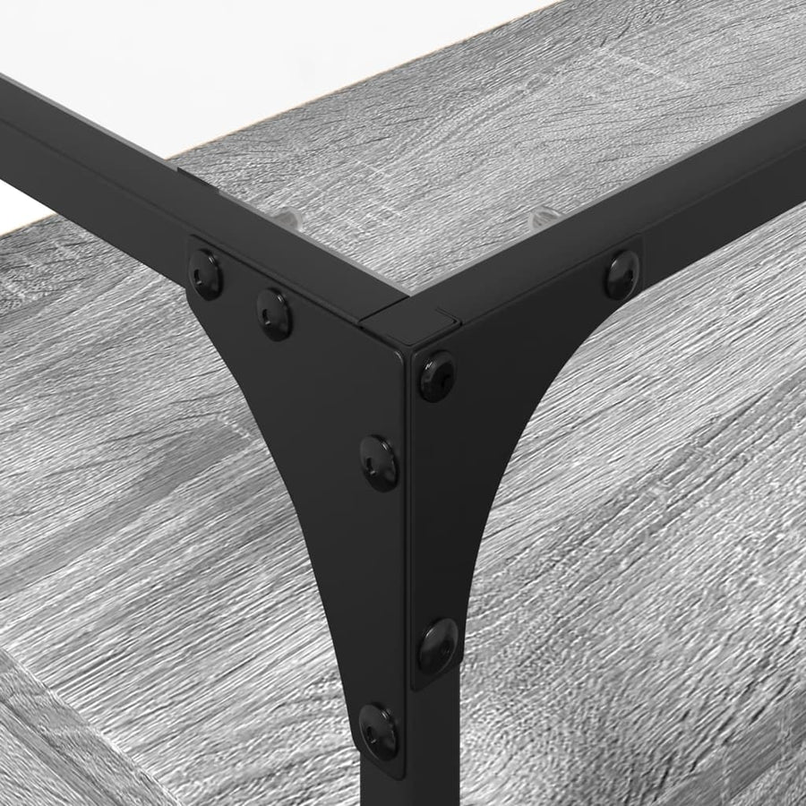 Tv-meubel met glazen blad 80x35x51 cm bewerkt hout grijs sonoma