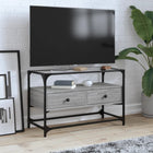 Tv-meubel 80x35x51 cm bewerkt hout grijs