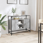 Dressoir 98x35x81 cm bewerkt hout grijs sonoma