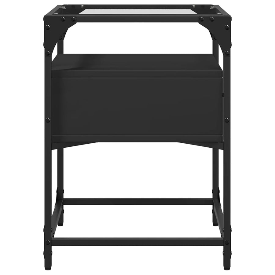 Nachtkastjes 2 st 40x40x55 cm bewerkt hout zwart