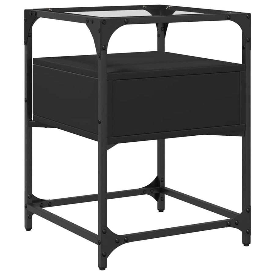 Nachtkastjes 2 st 40x40x55 cm bewerkt hout zwart