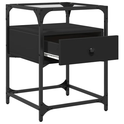 Nachtkastjes 2 st 40x40x55 cm bewerkt hout zwart