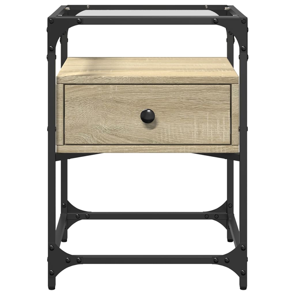 Nachtkastje 40x40x55 cm bewerkt hout sonoma eikenkleurig