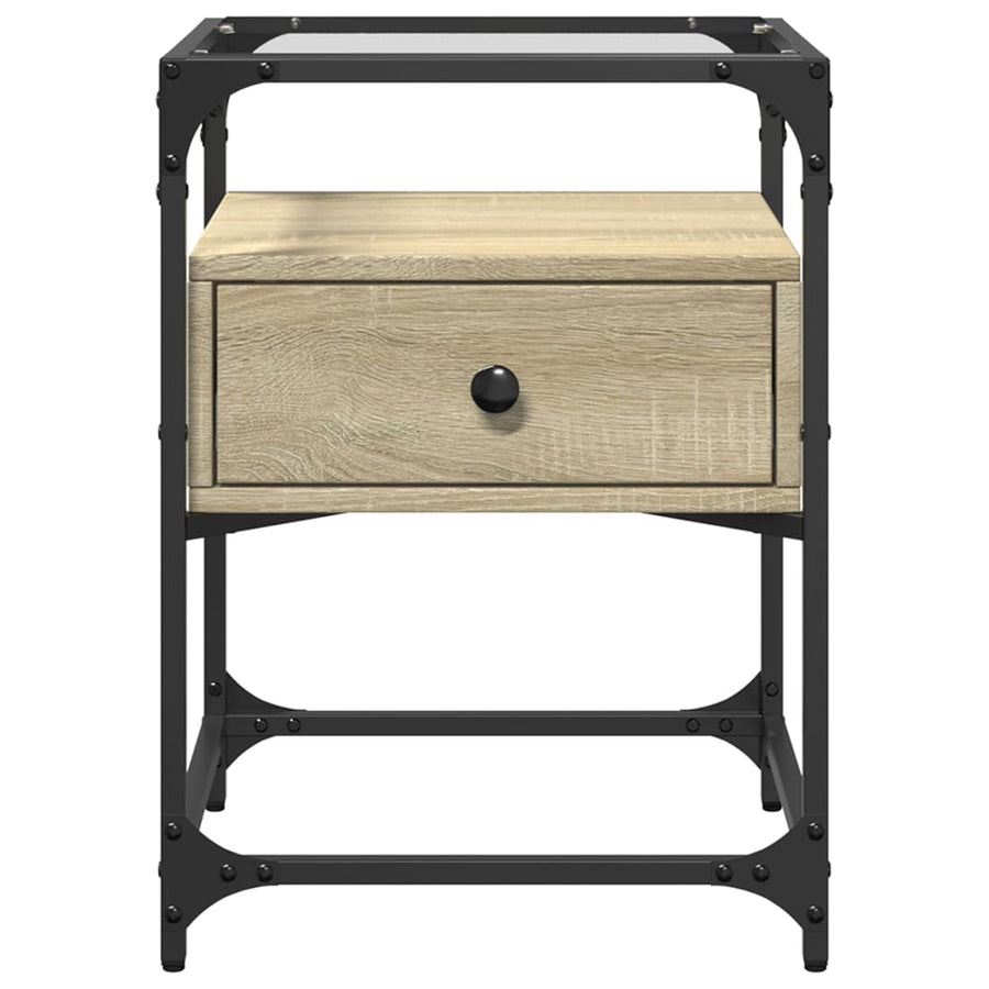 Nachtkastje 40x40x55 cm bewerkt hout sonoma eikenkleurig