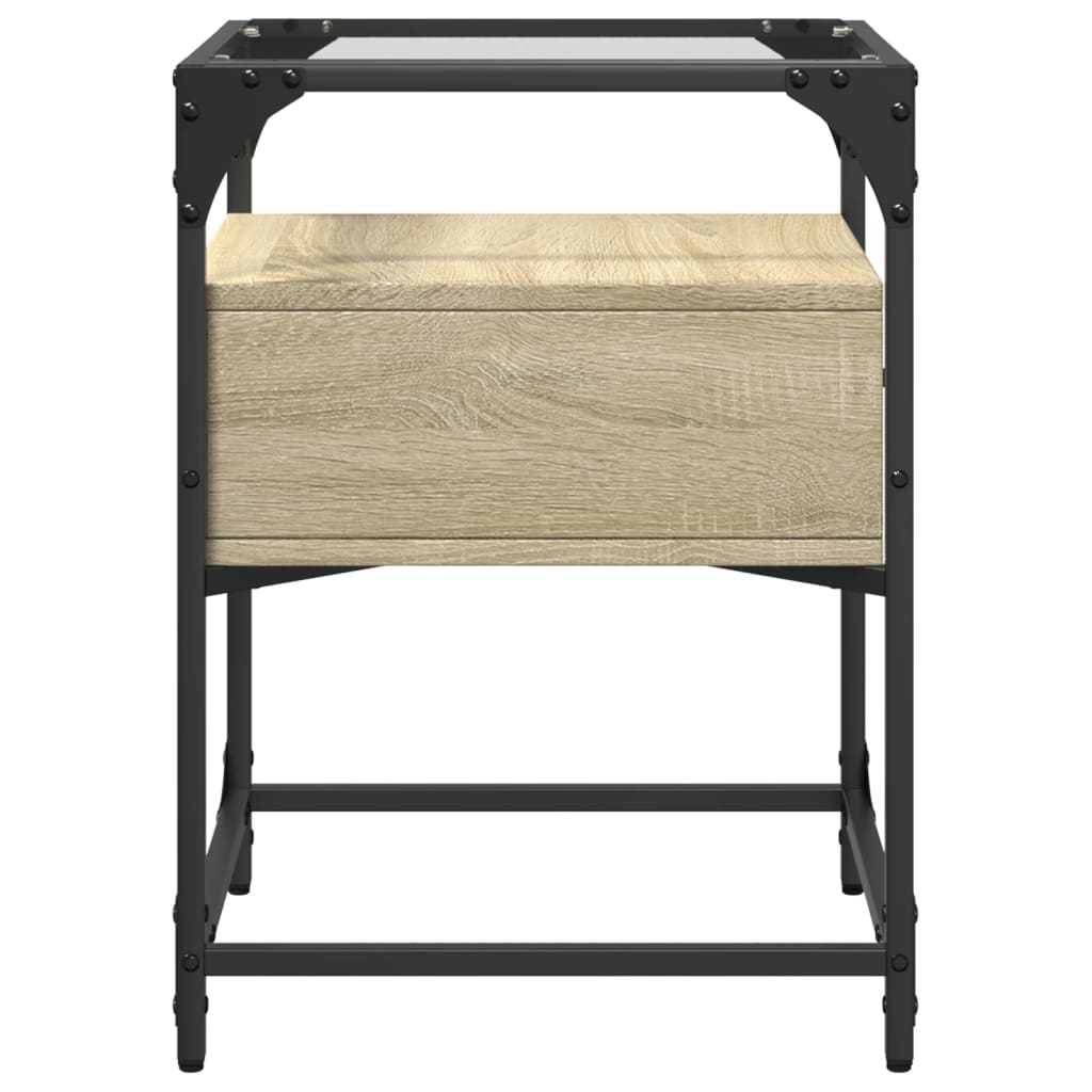 Nachtkastje 40x40x55 cm bewerkt hout sonoma eikenkleurig