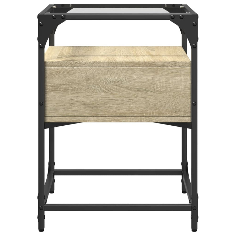 Nachtkastje 40x40x55 cm bewerkt hout sonoma eikenkleurig