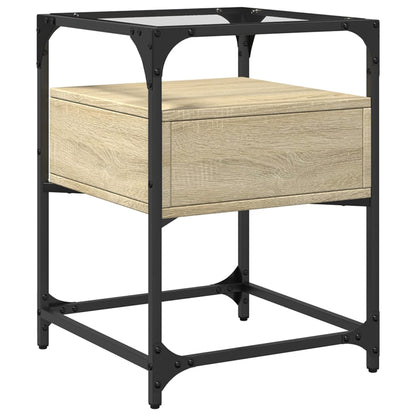 Nachtkastje 40x40x55 cm bewerkt hout sonoma eikenkleurig
