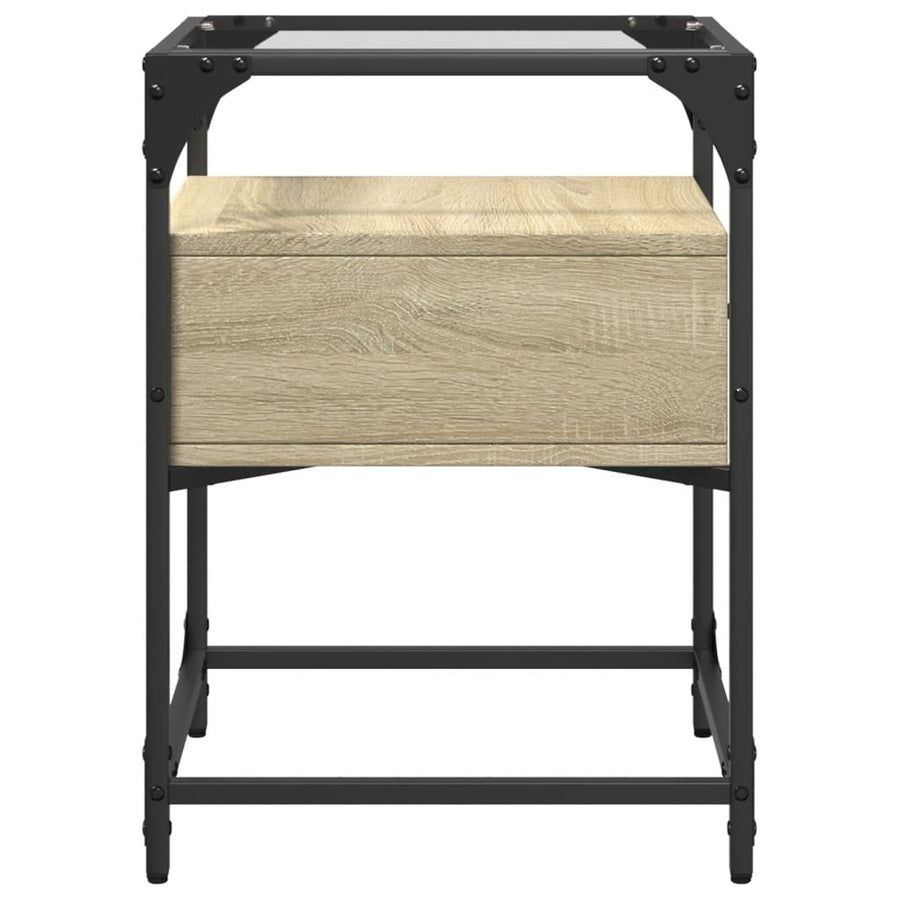 Nachtkastjes 2 st 40x40x55 cm bewerkt hout sonoma eikenkleurig