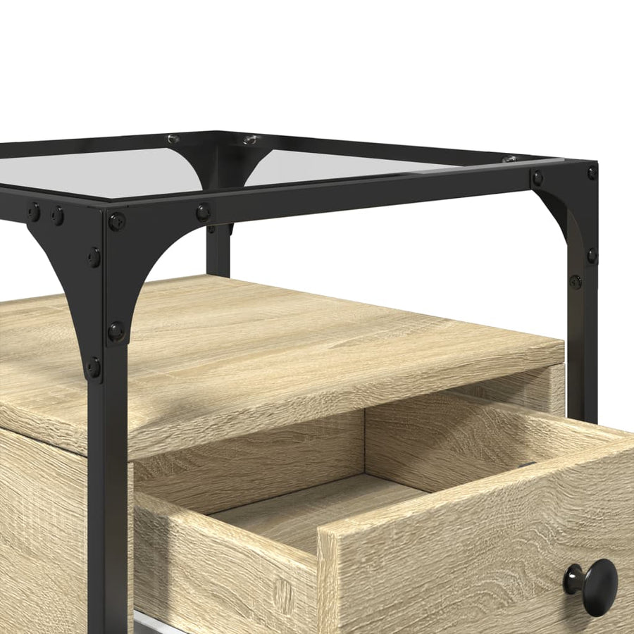 Nachtkastjes 2 st 40x40x55 cm bewerkt hout sonoma eikenkleurig