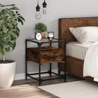 Bedside table 40x40x55 cm treated wood smoked oak color