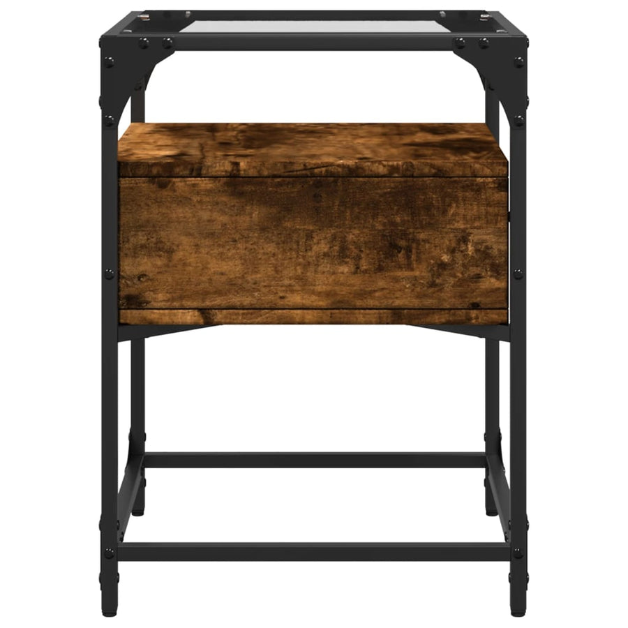 Nachtkastjes 2 st 40x40x55 cm bewerkt hout gerookt eikenkleurig