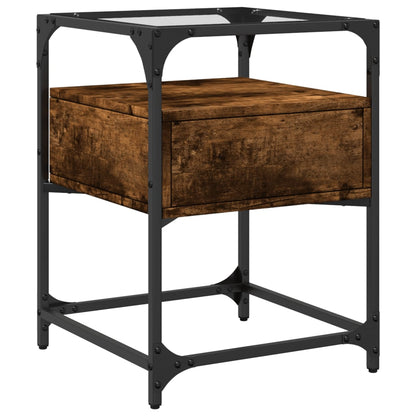 Nachtkastjes 2 st 40x40x55 cm bewerkt hout gerookt eikenkleurig