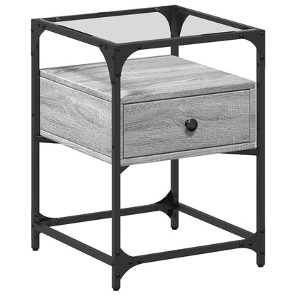 Nachtkastjes 40x40x55 cm bewerkt hout grijs sonoma