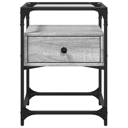 Nachtkastjes 40x40x55 cm bewerkt hout grijs sonoma