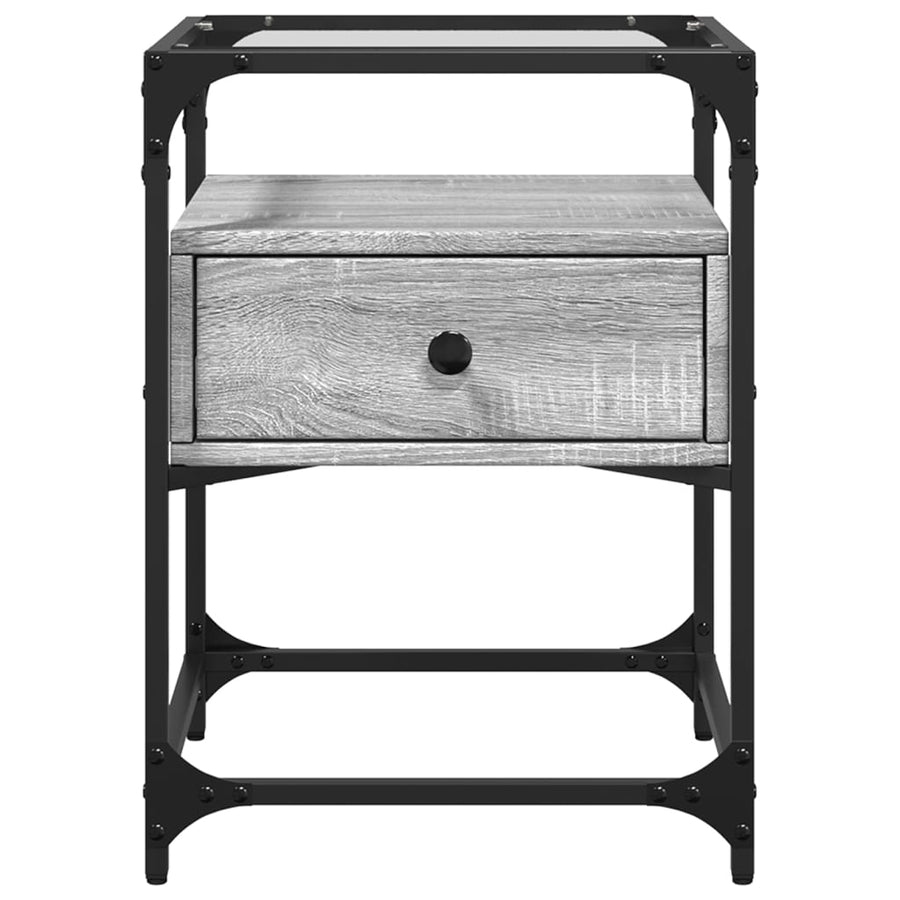 Nachtkastjes 40x40x55 cm bewerkt hout grijs sonoma