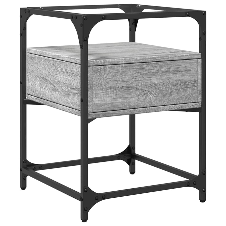 Nachtkastjes 40x40x55 cm bewerkt hout grijs sonoma