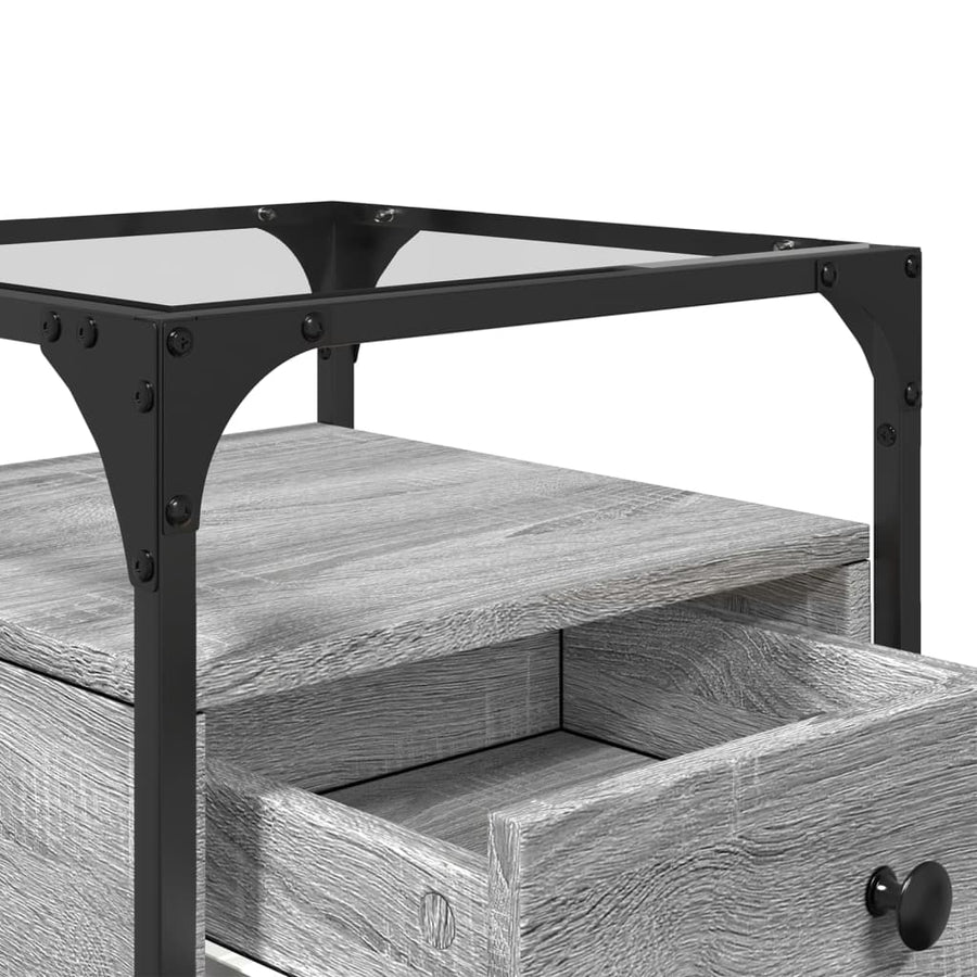 Nachtkastjes 40x40x55 cm bewerkt hout grijs sonoma