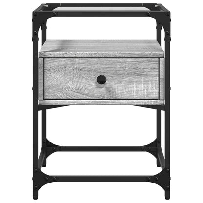 Nachtkastjes 2 st 40x40x55 cm bewerkt hout grijs sonoma
