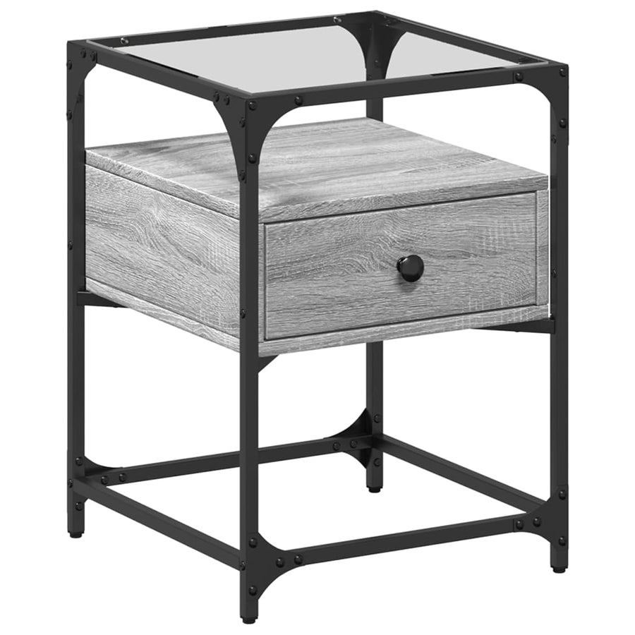 Nachtkastjes 2 st 40x40x55 cm bewerkt hout grijs sonoma