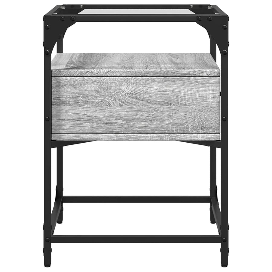 Nachtkastjes 2 st 40x40x55 cm bewerkt hout grijs sonoma