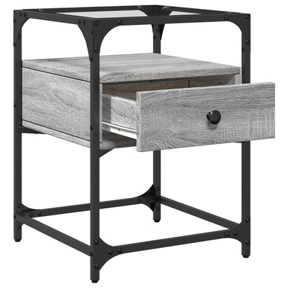 Nachtkastjes 2 st 40x40x55 cm bewerkt hout grijs sonoma