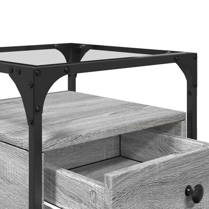 Nachtkastjes 2 st 40x40x55 cm bewerkt hout grijs sonoma