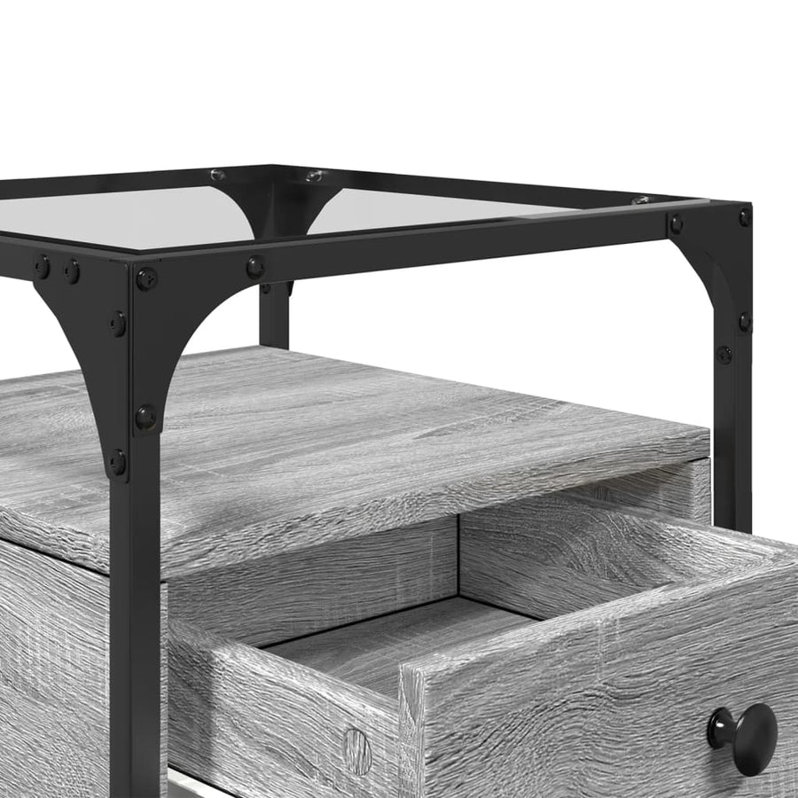 Nachtkastjes 2 st 40x40x55 cm bewerkt hout grijs sonoma