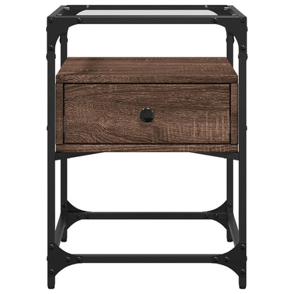Nachtkastjes 2 st 40x40x55 cm bewerkt hout bruin eikenkleurig
