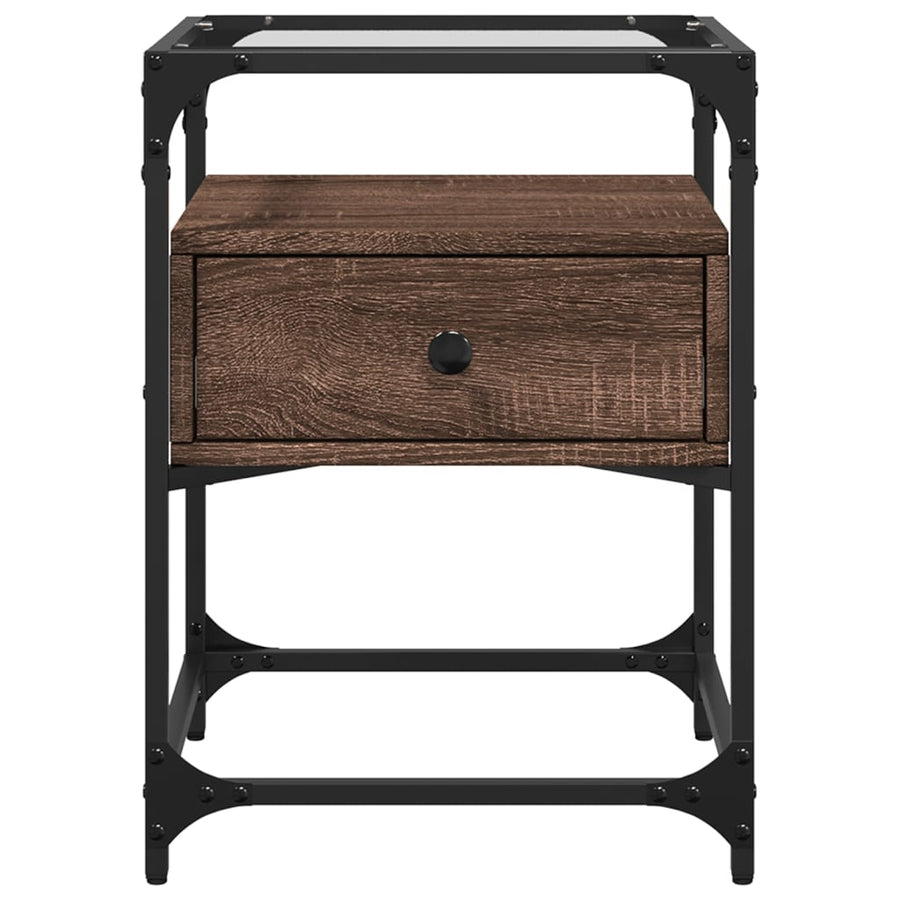 Nachtkastjes 2 st 40x40x55 cm bewerkt hout bruin eikenkleurig