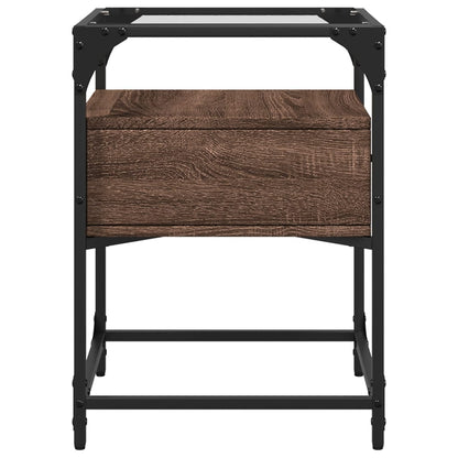 Nachtkastjes 2 st 40x40x55 cm bewerkt hout bruin eikenkleurig