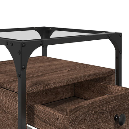Nachtkastjes 2 st 40x40x55 cm bewerkt hout bruin eikenkleurig