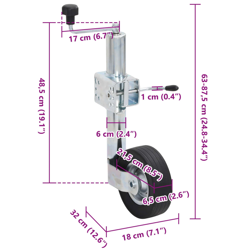 Neuswiel Met Splitklem 60 Mm Gegalvaniseerd Staal Grijs