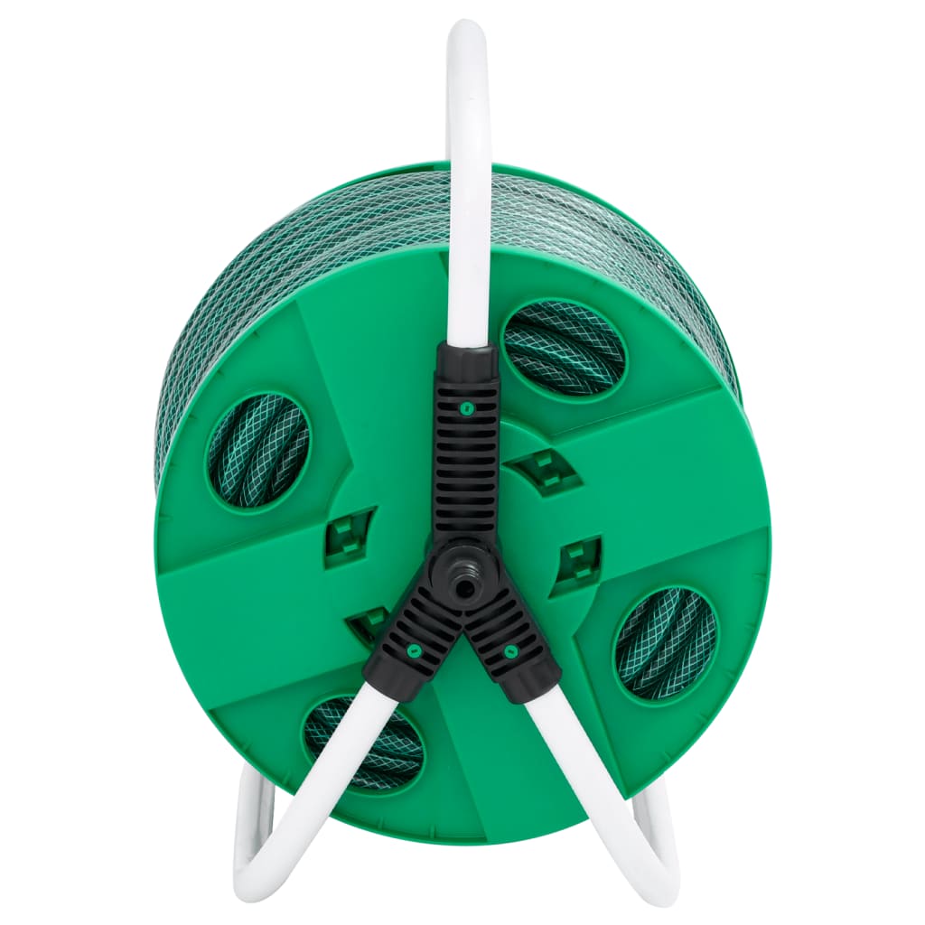 Slanghaspel met 30 m slang vrijstaand PVC groen