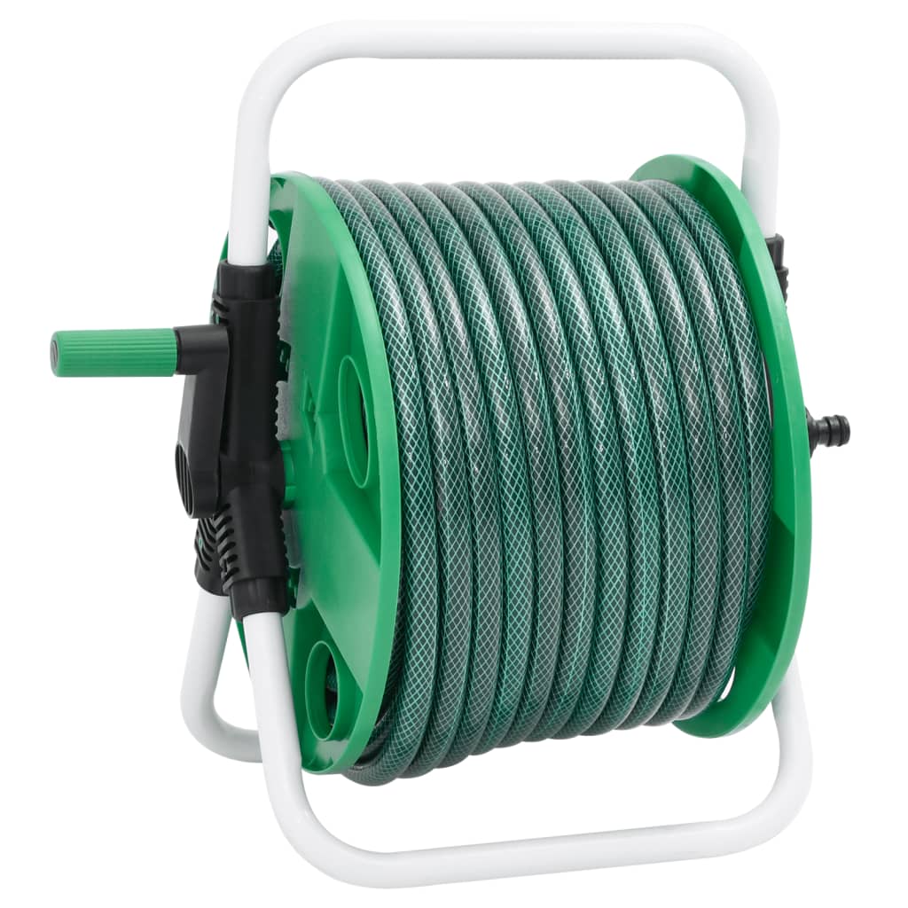 Slanghaspel met 30 m slang vrijstaand PVC groen