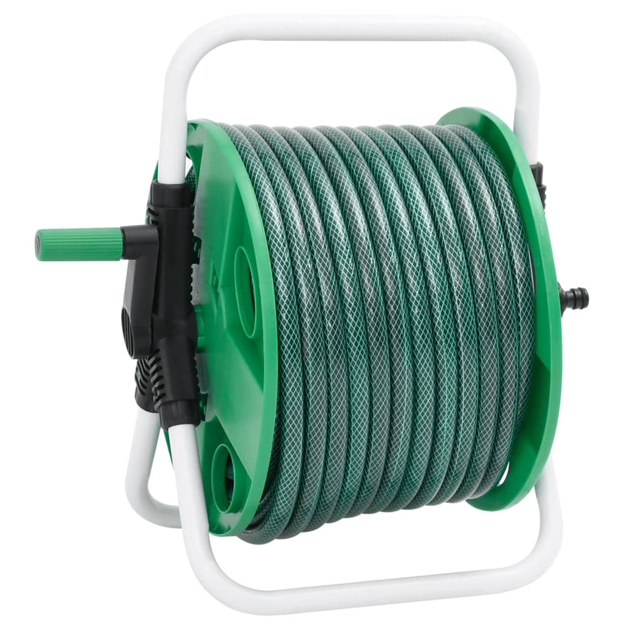 Slanghaspel met 30 m slang vrijstaand PVC groen