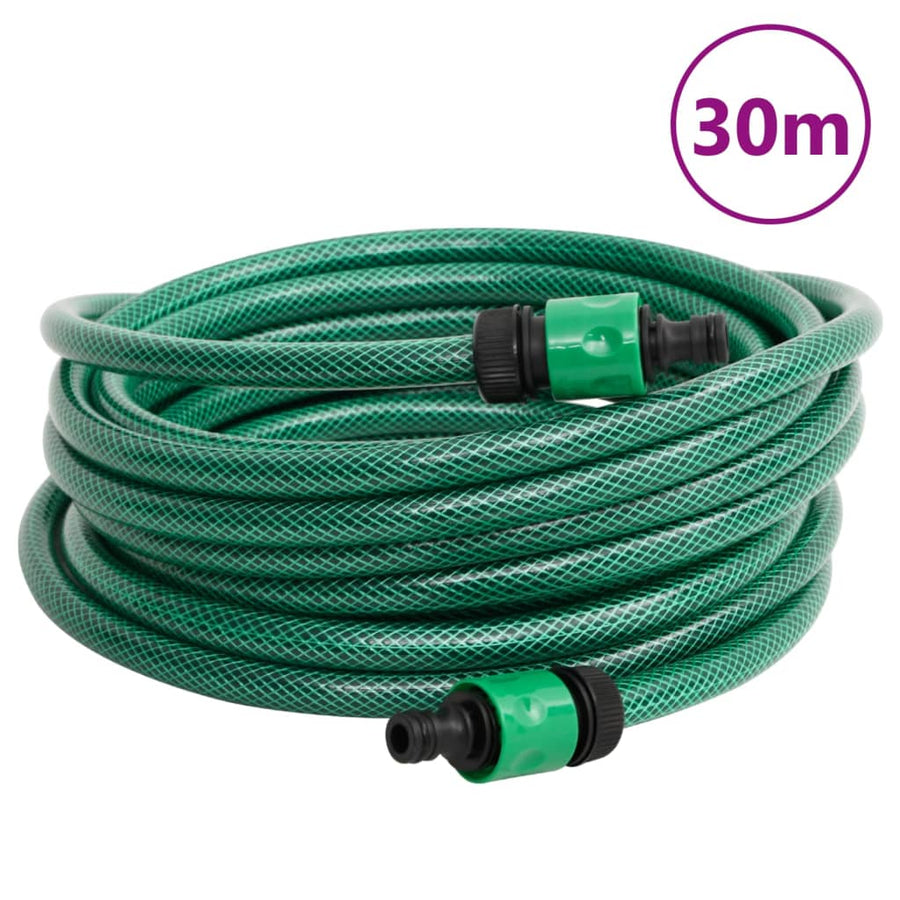Slanghaspel met 30 m slang vrijstaand PVC groen