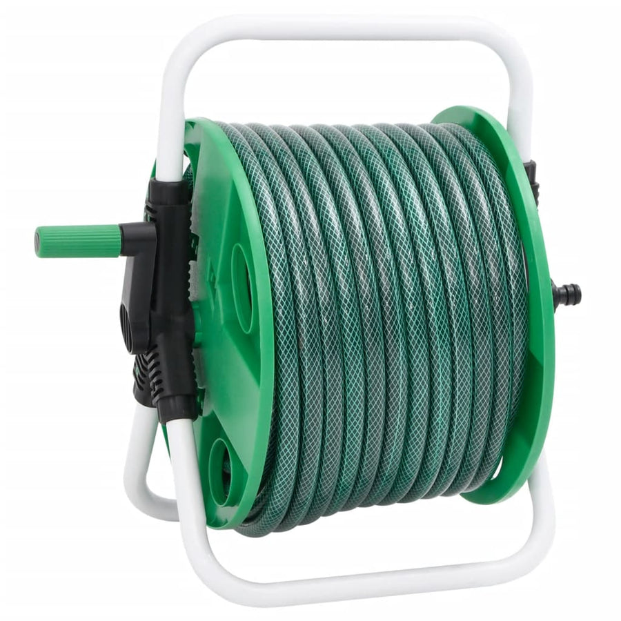 Slanghaspel met slangkoppelset 0,5" 30 m vrijstaand PVC groen