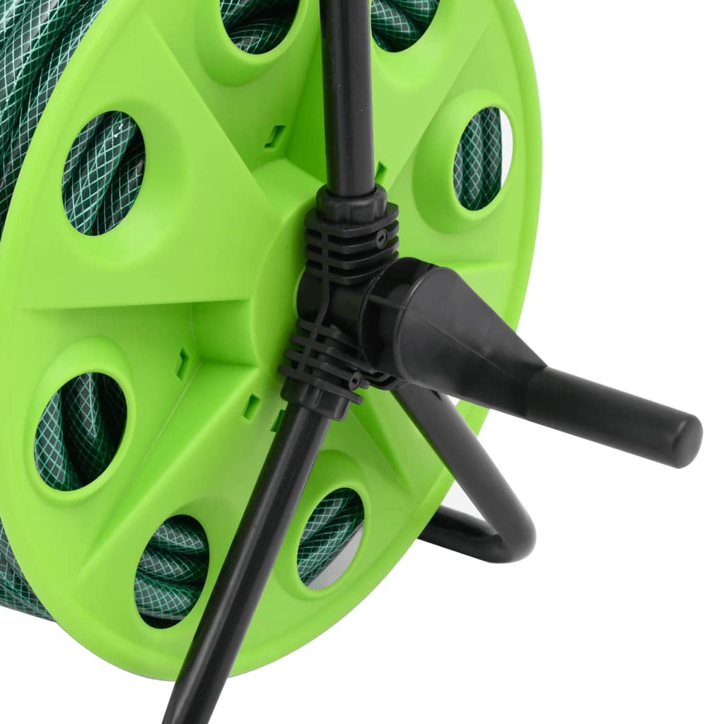 Slanghaspel met slangkoppelset 0,5" 30 m vrijstaand PVC groen