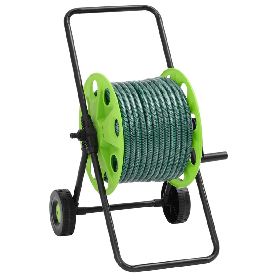 Slanghaspelkar en slangkoppelset 0,5" vrijstaand 30 m PVC groen
