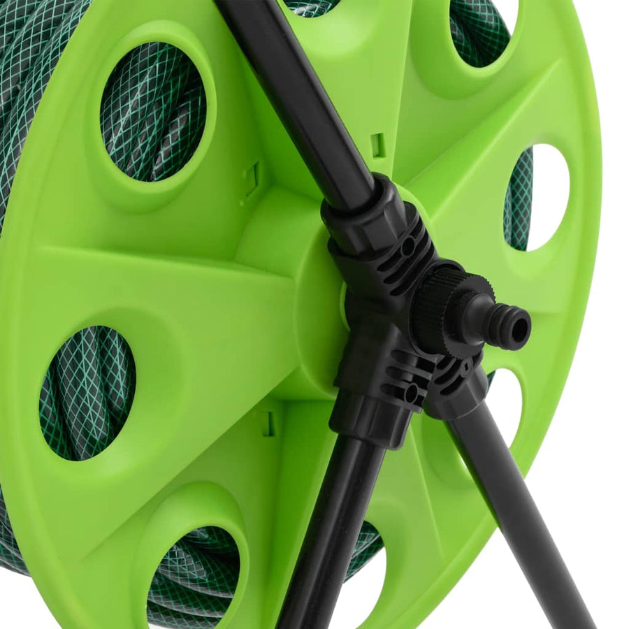 Slanghaspelkar en slangkoppelset 0,5" vrijstaand 30 m PVC groen
