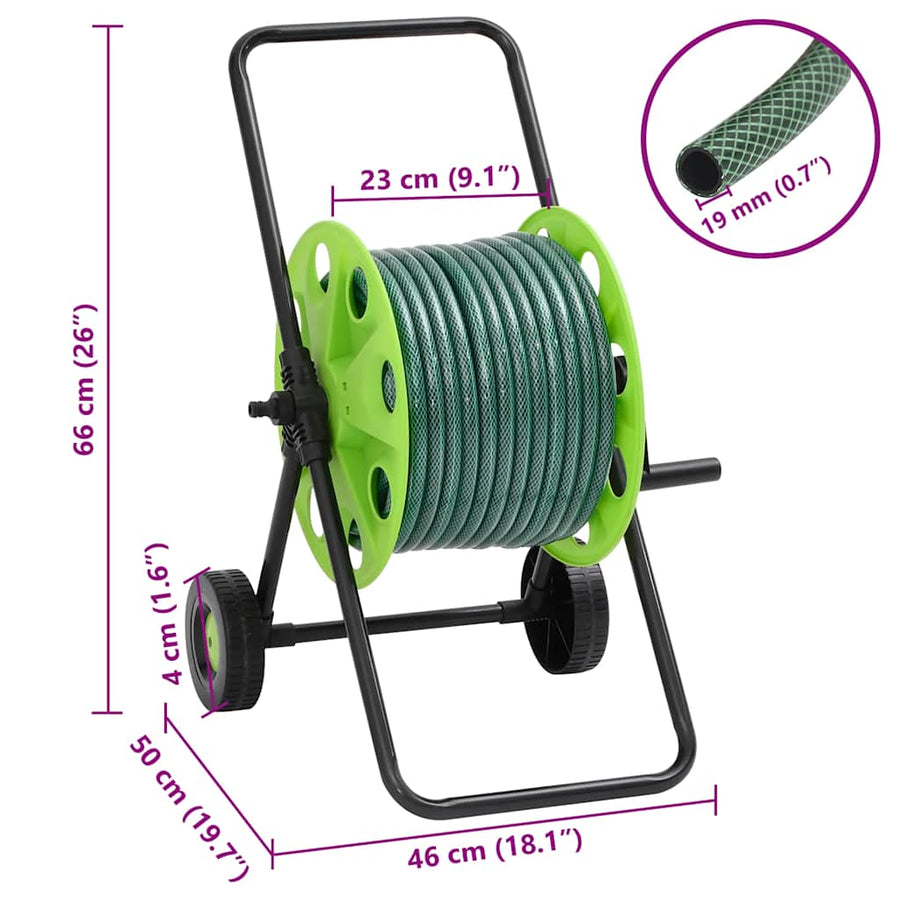 Slanghaspelkar En Slangkoppelset 0,75" Staand 20 M Pvc Groen 1 60 m 20 m (0.75'')