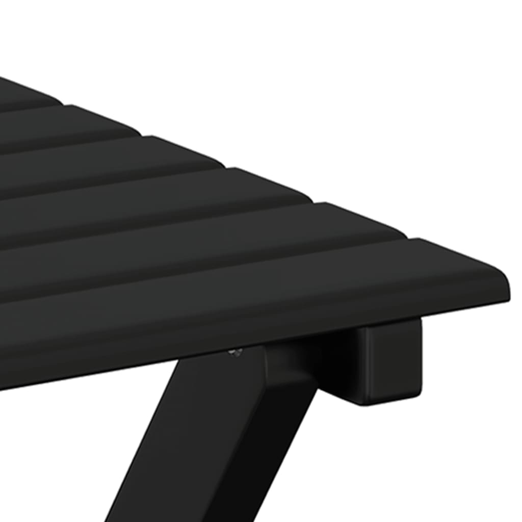 Schommelstoel met inklapbare tafel massief populierenhout zwart