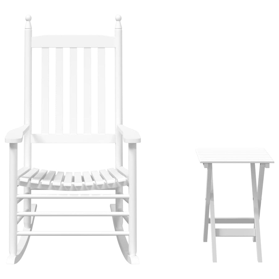 Schommelstoel Met Inklapbare Tafel Massief Populierenhout 1