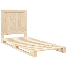 Bedframe met hoofdbord massief grenenhout 90x200 cm