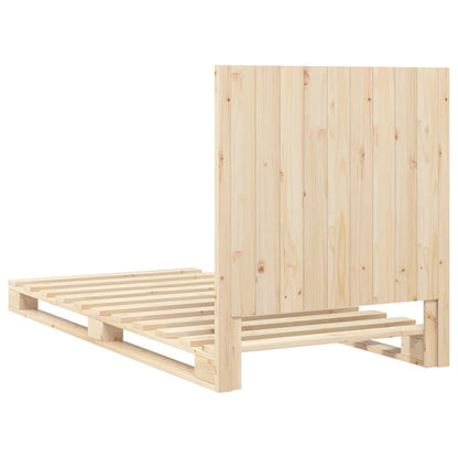 Bedframe met hoofdbord massief grenenhout 90x200 cm