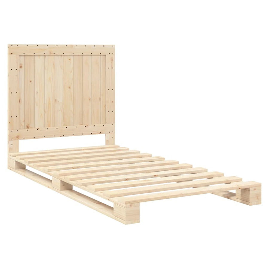 Bedframe Met Hoofdbord Massief Grenenhout 100 x 200 cm Nee Naturel