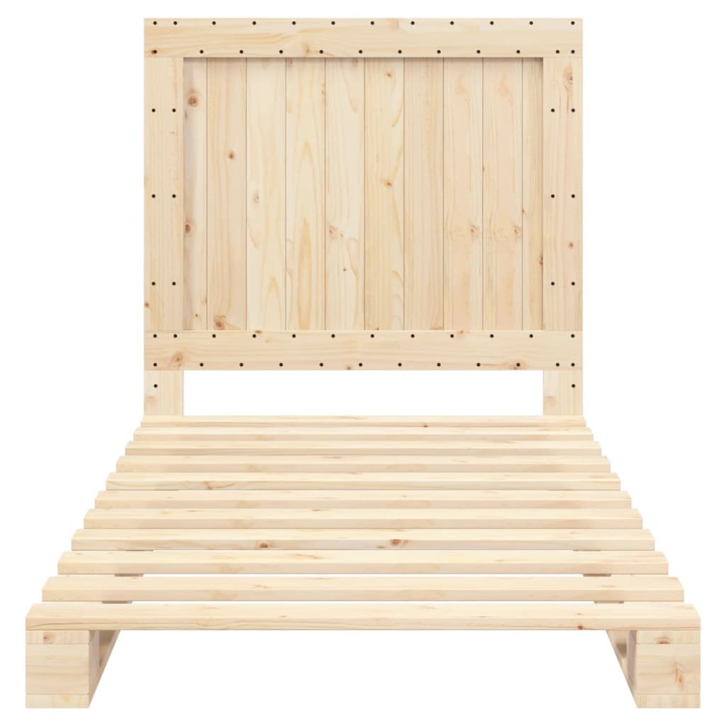 Bedframe Met Hoofdbord Massief Grenenhout 100 x 200 cm Nee Naturel